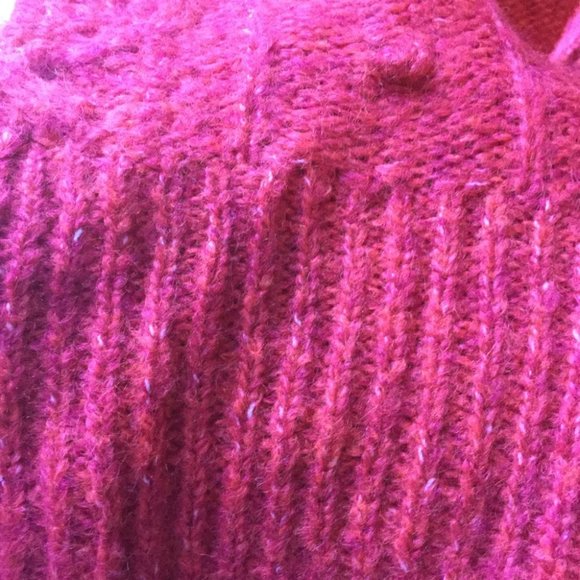 NWT Red Marled cable knit popcorn stitch Sweater - Picture 4 of 7